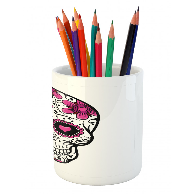 Flower Hearts Swirl Pencil Pen Holder