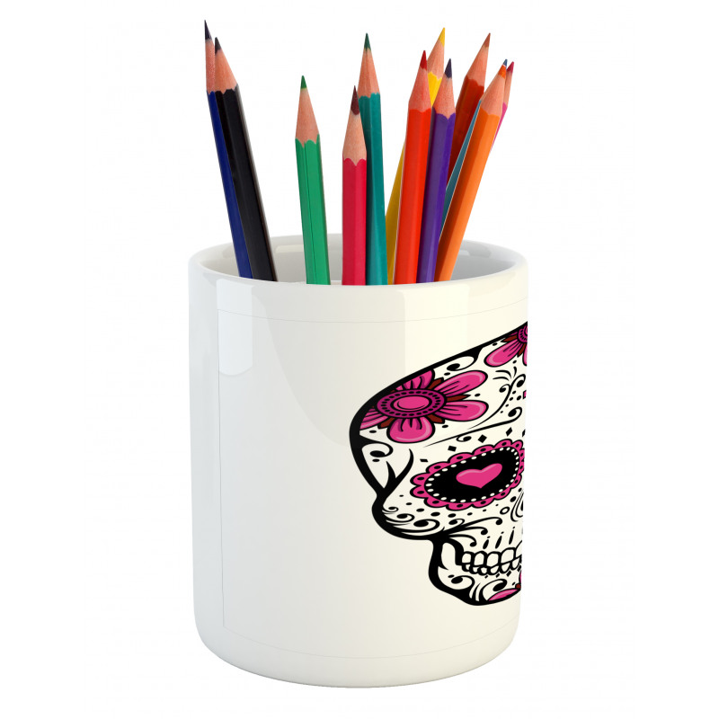 Flower Hearts Swirl Pencil Pen Holder