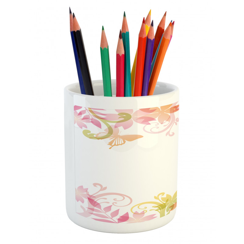 Floral Spring Wreath Pencil Pen Holder