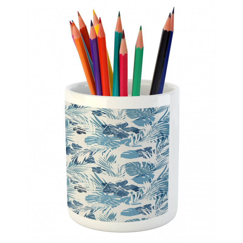 Hawaiian Flowers Palm Tree Pencil Pen Holder