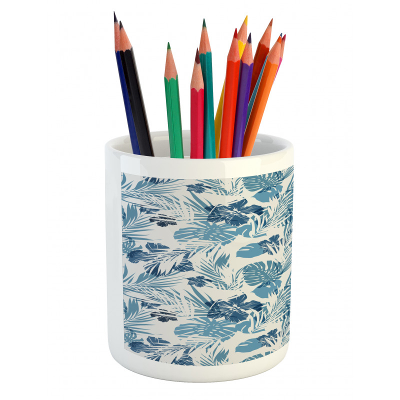 Hawaiian Flowers Palm Tree Pencil Pen Holder