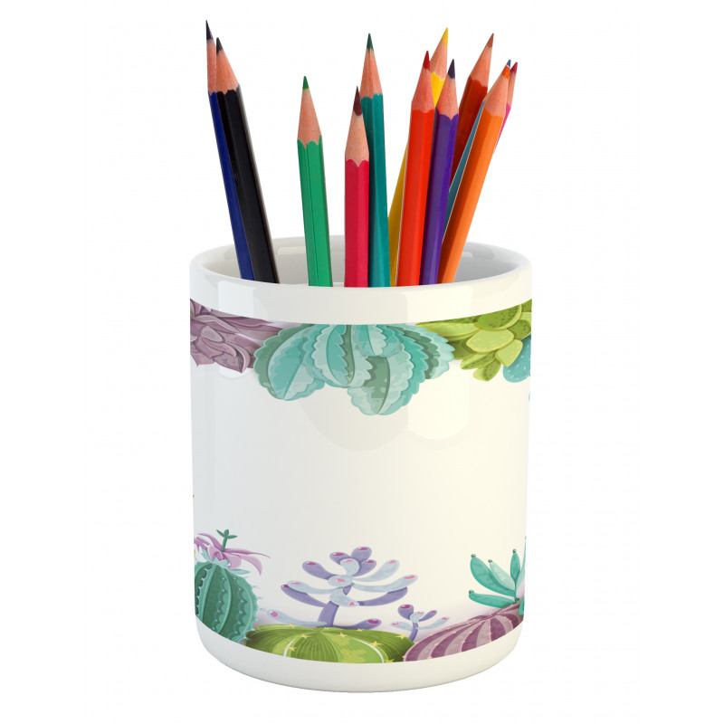 Succulents Plants Frame Pencil Pen Holder