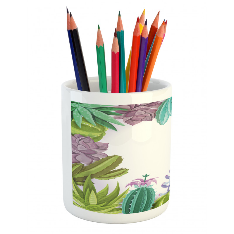 Succulents Plants Frame Pencil Pen Holder