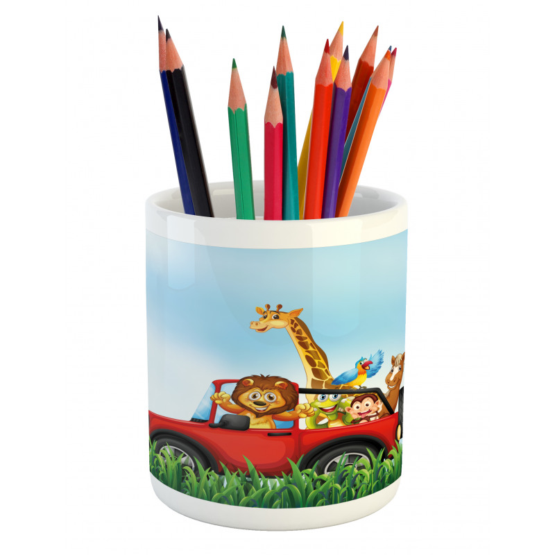 Cartoon Wildlife Animals Pencil Pen Holder