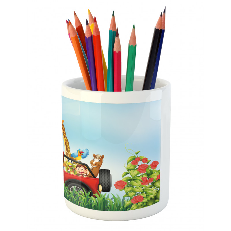 Cartoon Wildlife Animals Pencil Pen Holder