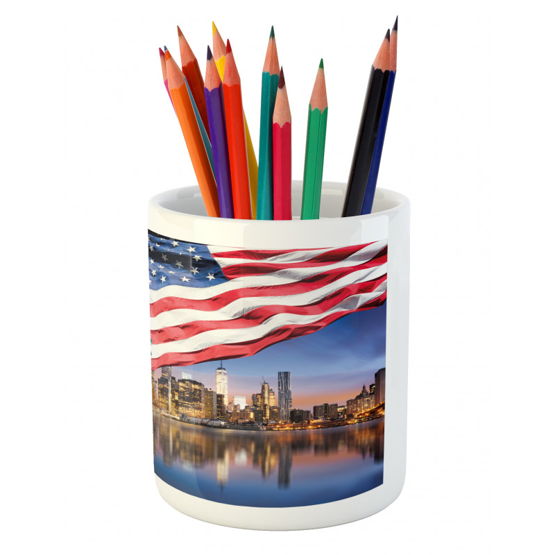 USA Touristic Concept Pencil Pen Holder