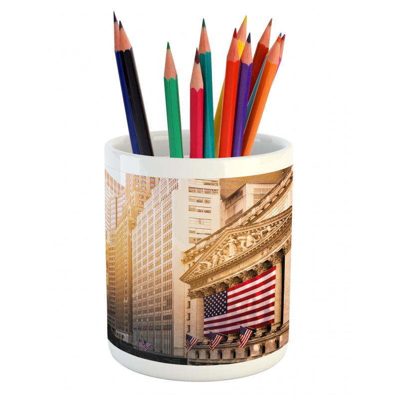 Wall Street Flags Pencil Pen Holder