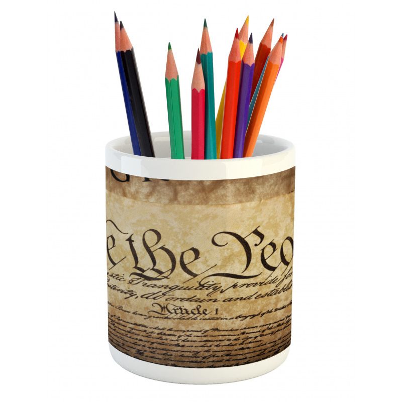 Constitution Text Pencil Pen Holder