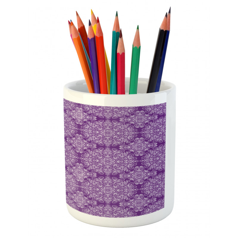 Swirl Floral Branch Pencil Pen Holder