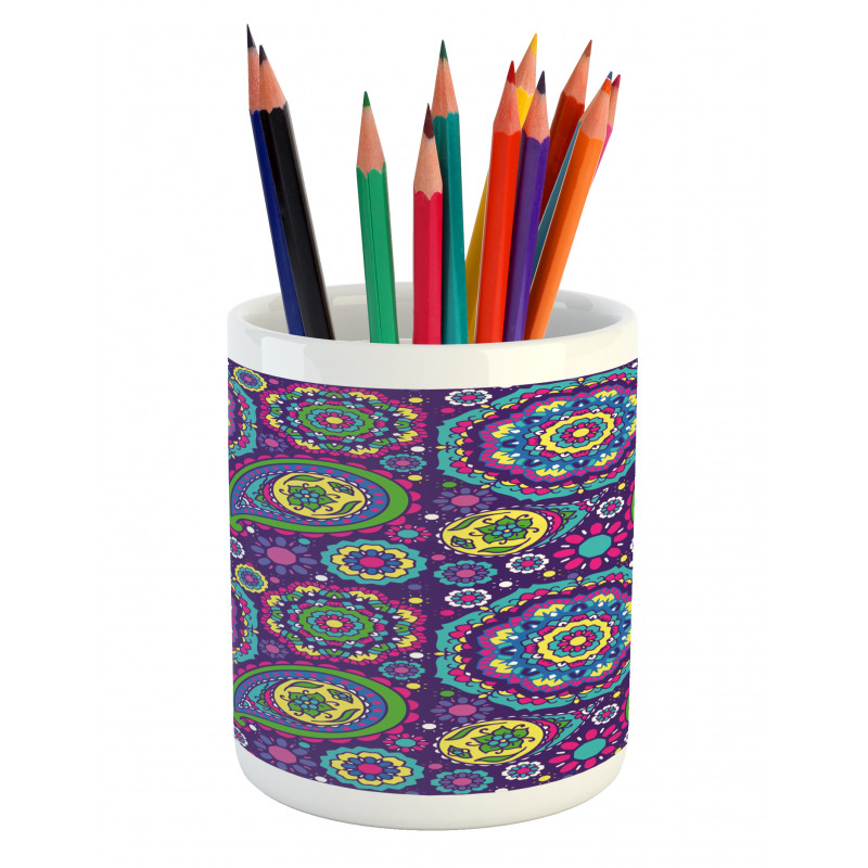 Vibrant Tones Boho Pencil Pen Holder