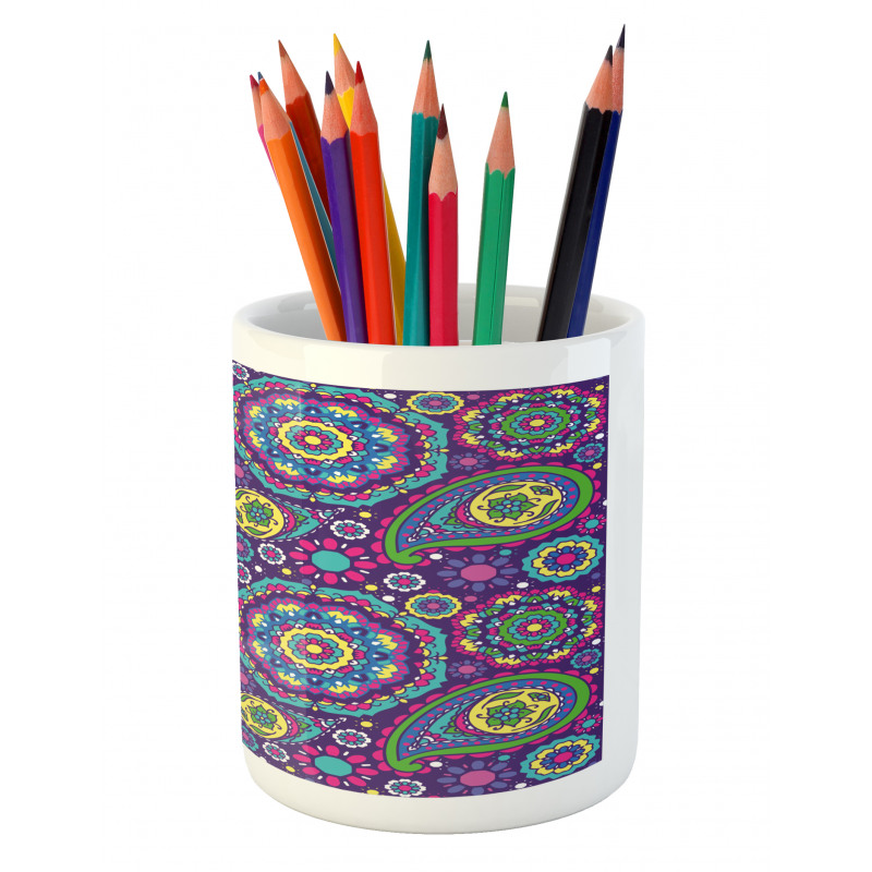 Vibrant Tones Boho Pencil Pen Holder