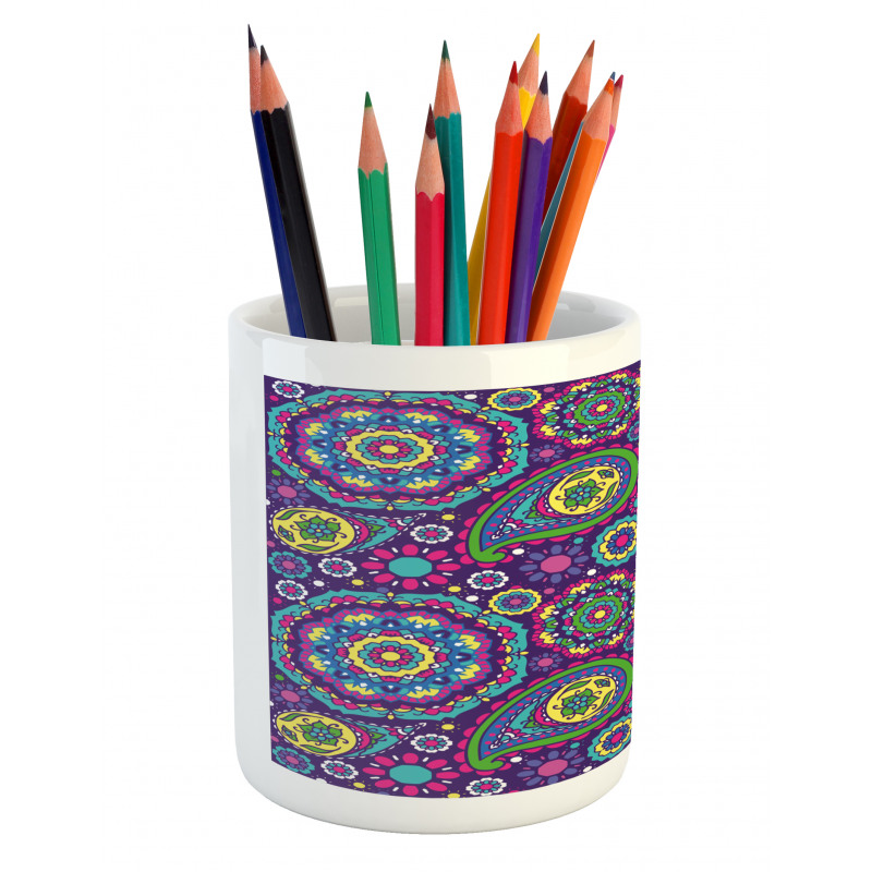 Vibrant Tones Boho Pencil Pen Holder