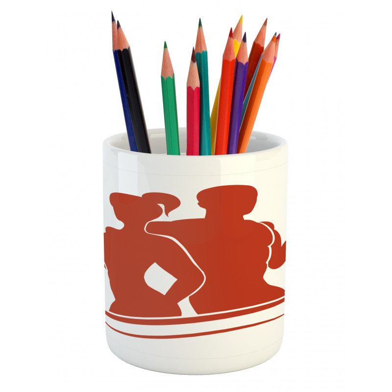 Muscled Man and Woman Pencil Pen Holder