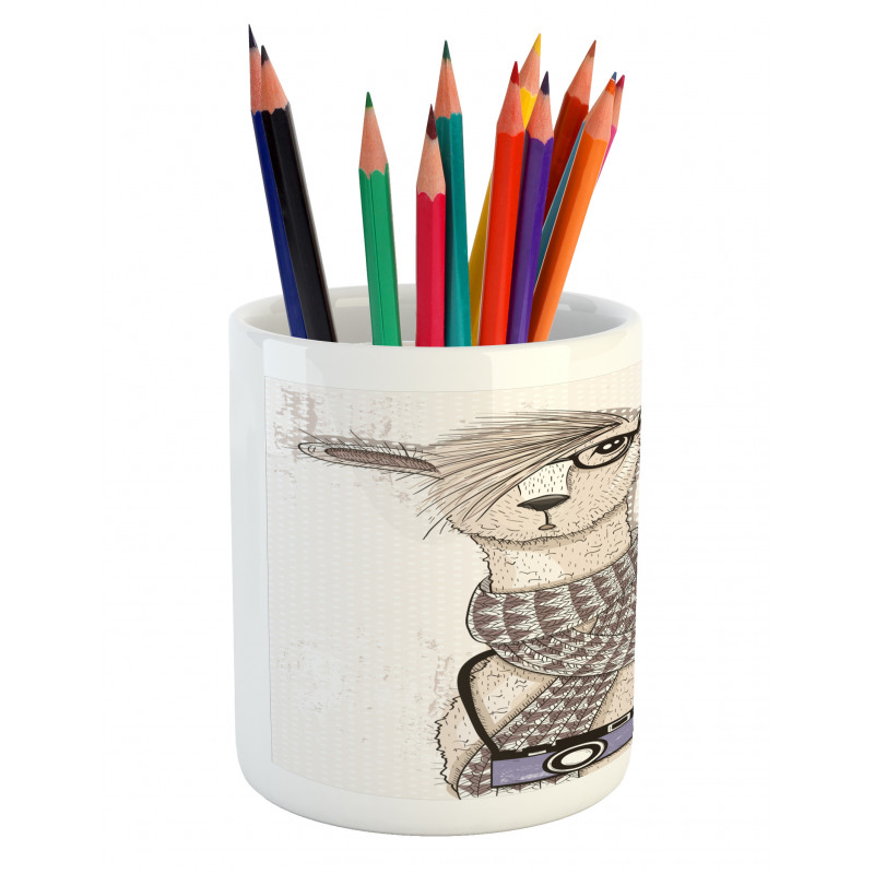 Hipster Lama Camera Pencil Pen Holder