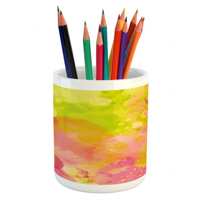 Spring Yard Watercolors Pencil Pen Holder