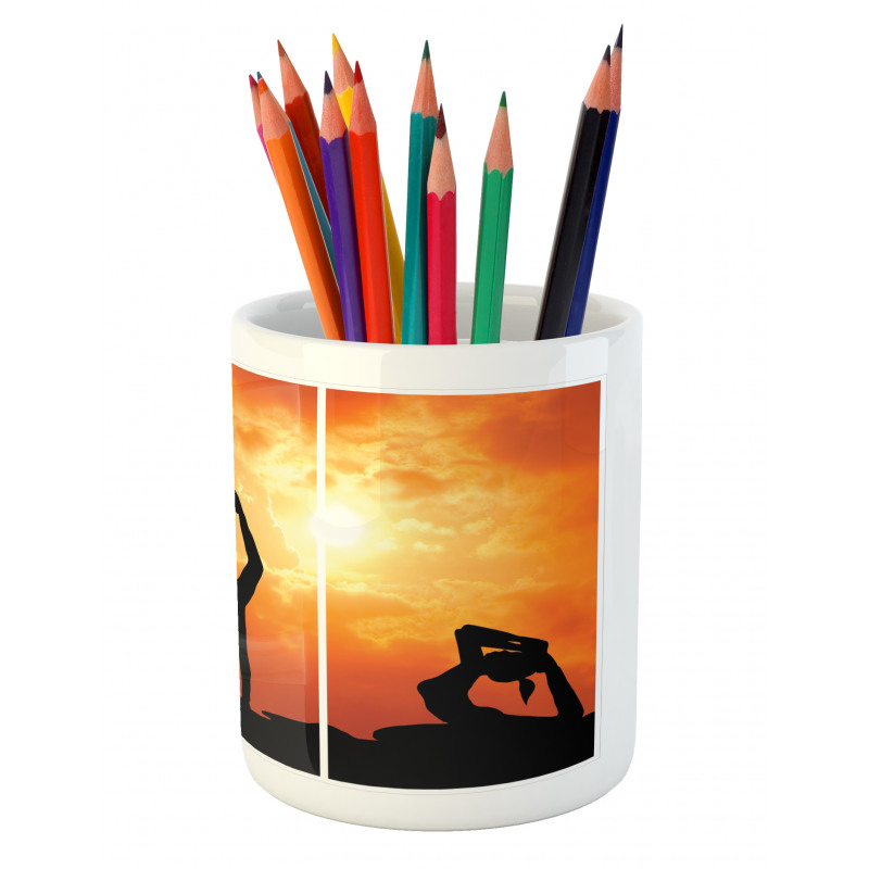 Women Practice at Sunset Pencil Pen Holder