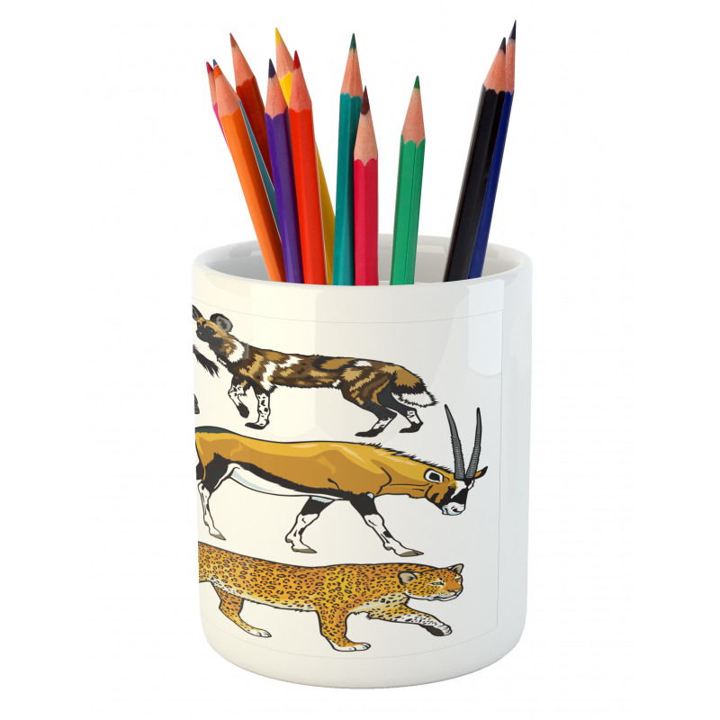 Cartoon Wild Animals Africa Pencil Pen Holder