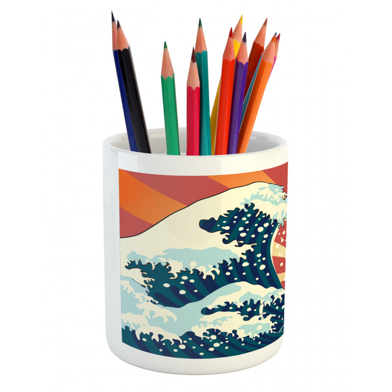 Sunset Surf Water Pencil Pen Holder