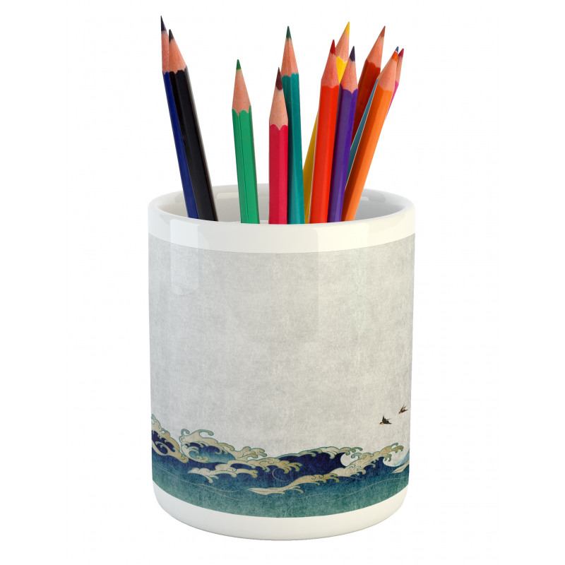 Aquatic Swirls Pencil Pen Holder