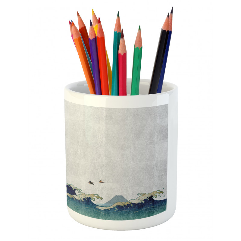 Aquatic Swirls Pencil Pen Holder