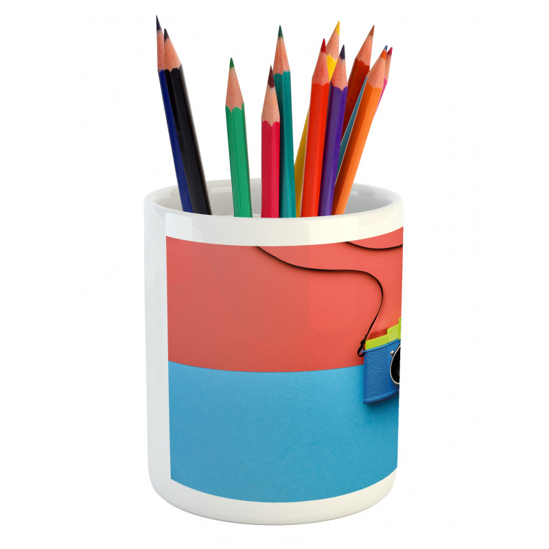 Retro Camera Hipster Pencil Pen Holder