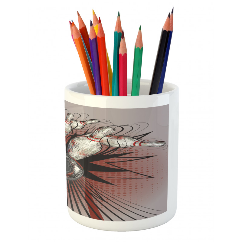 Ball Crash Pins Pencil Pen Holder