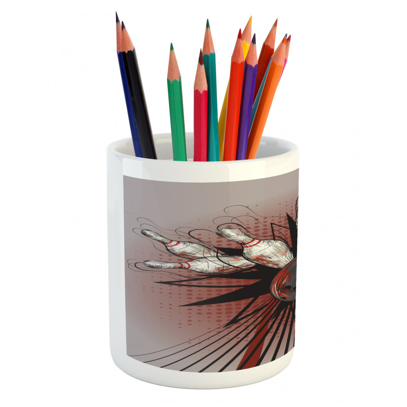 Ball Crash Pins Pencil Pen Holder