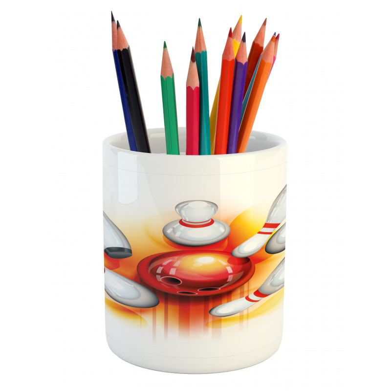 Red Ball Spread Pins Pencil Pen Holder