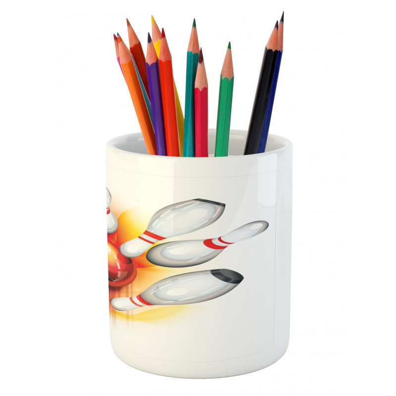 Red Ball Spread Pins Pencil Pen Holder