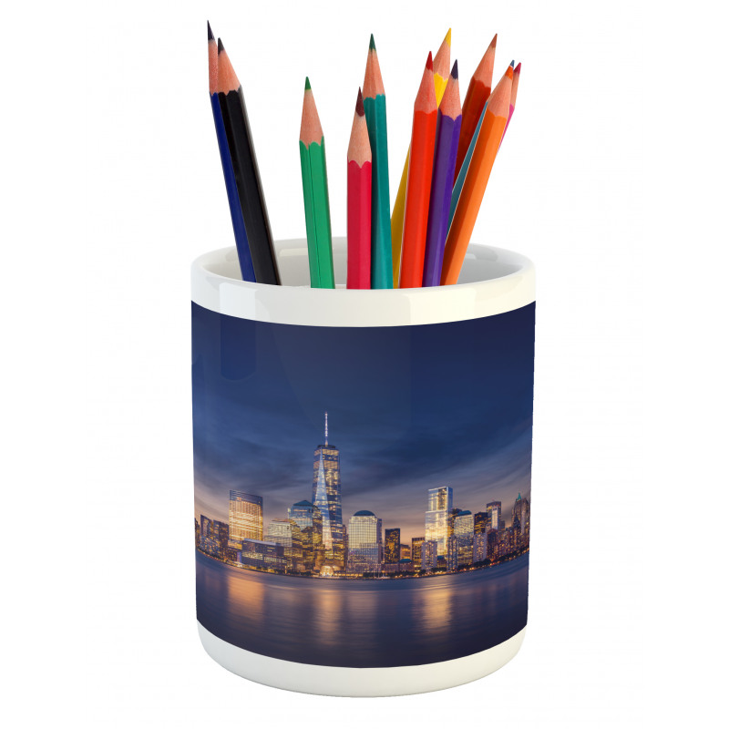 New York Skyline Evening Pencil Pen Holder