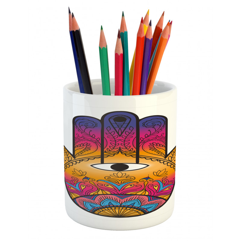 Mystical Colorful Lotus Pencil Pen Holder