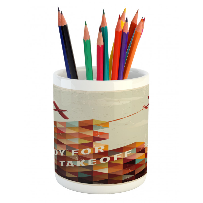 Geometric Aged Pencil Pen Holder