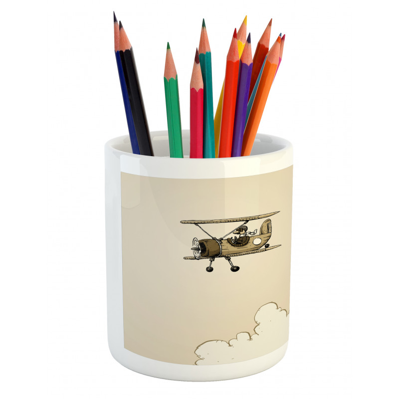 Cartoon Plane Pencil Pen Holder