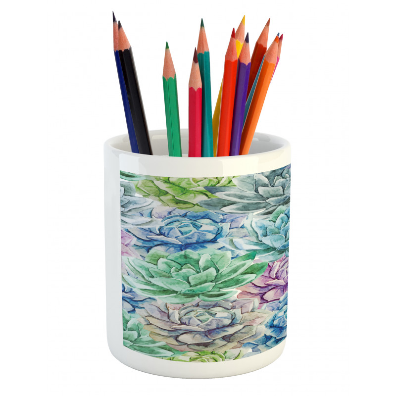 Flowers in Watercolor Pencil Pen Holder