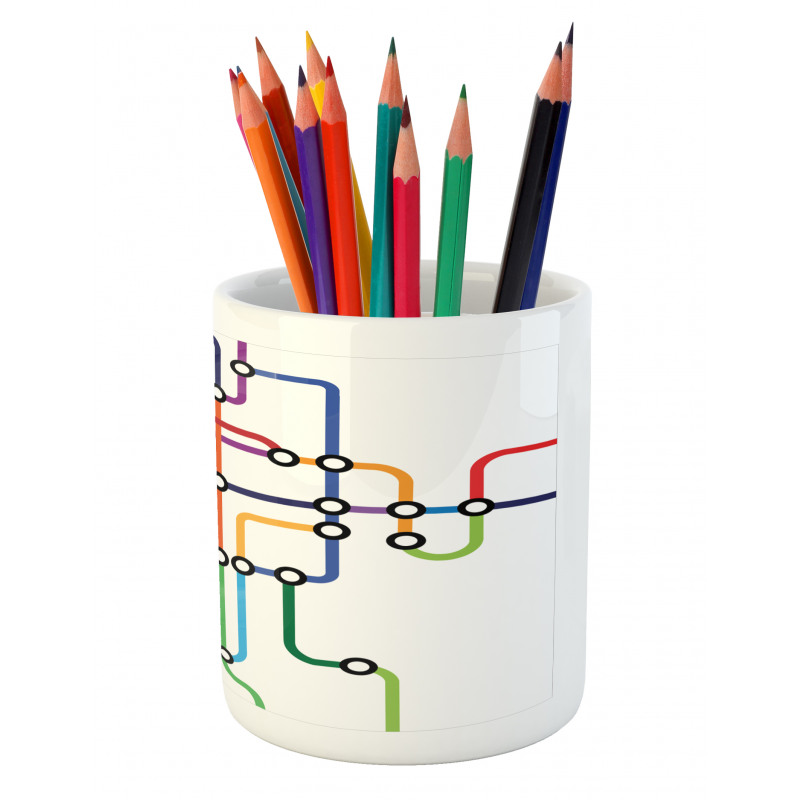 Abstract Colorful Subway Pencil Pen Holder