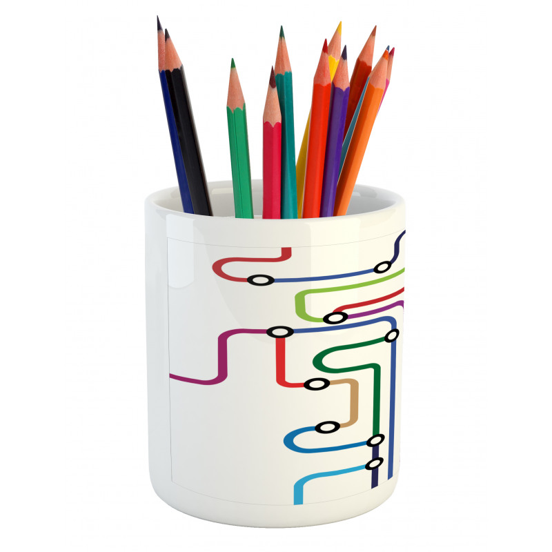 Abstract Colorful Subway Pencil Pen Holder