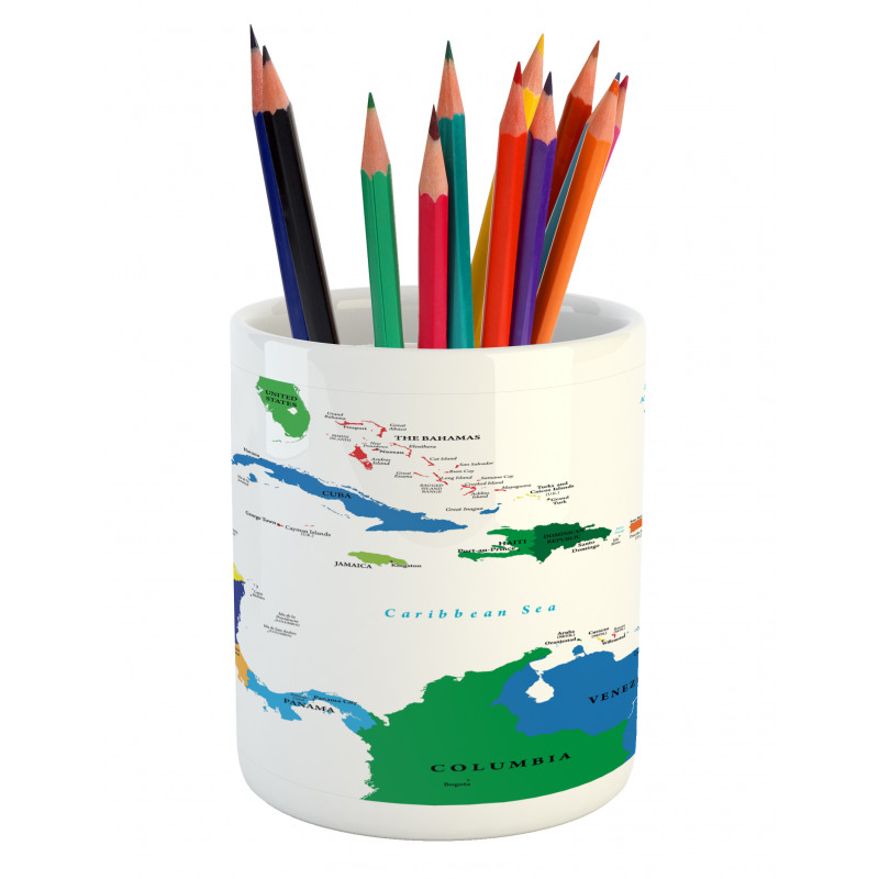 Central America Islands Pencil Pen Holder