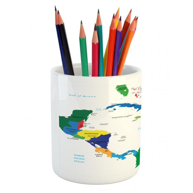 Central America Islands Pencil Pen Holder