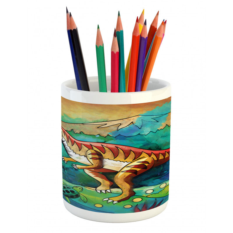 Colorful Velociraptor Pencil Pen Holder