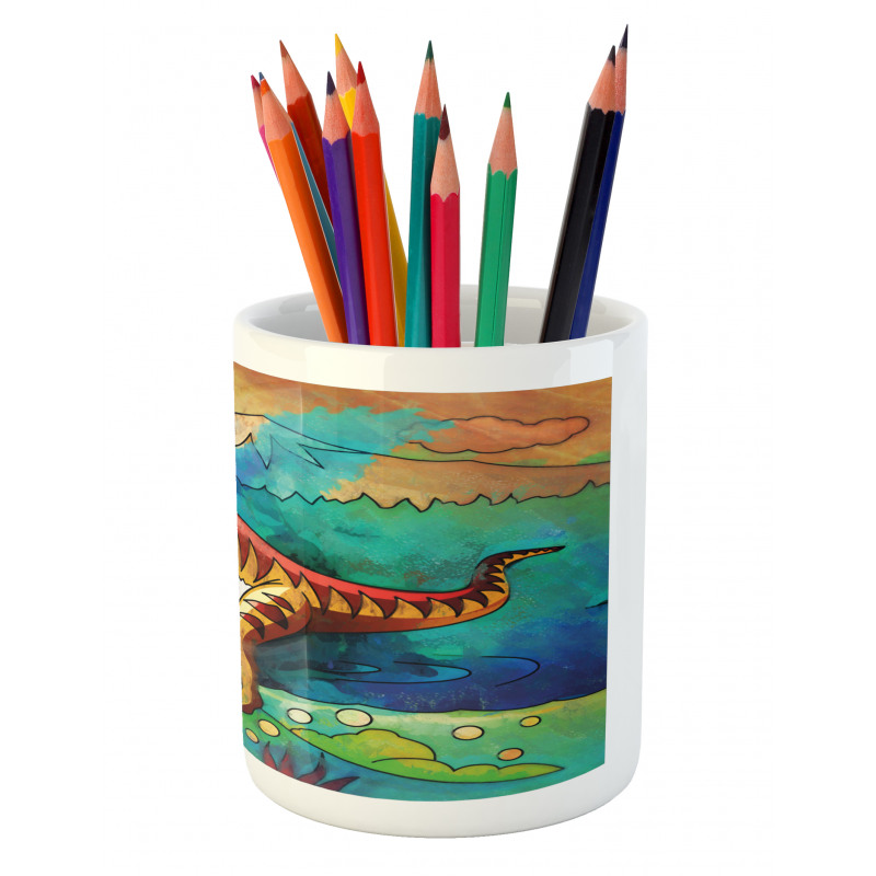 Colorful Velociraptor Pencil Pen Holder