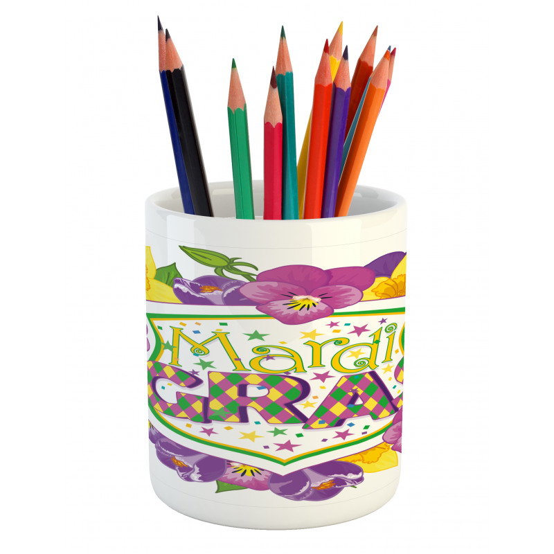 Blazon with Flowers Pencil Pen Holder