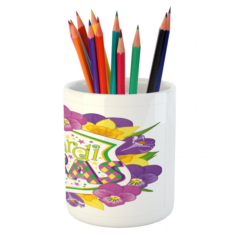 Blazon with Flowers Pencil Pen Holder
