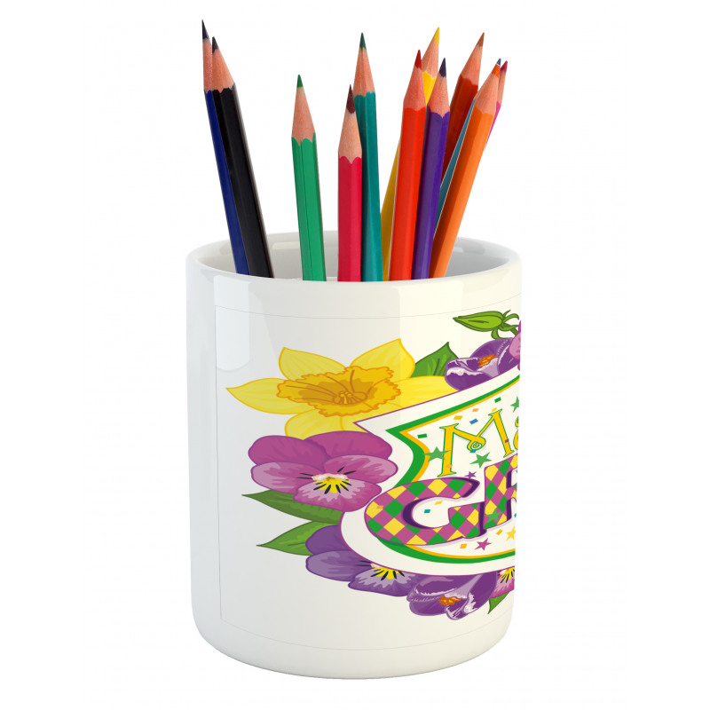 Blazon with Flowers Pencil Pen Holder