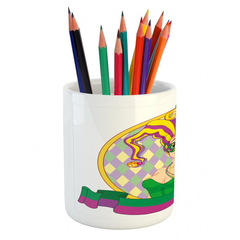 Harlequin Lady Frame Pencil Pen Holder