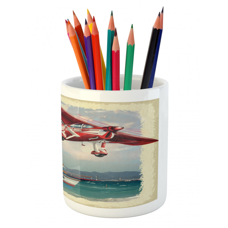 Coastline Red Plane Pencil Pen Holder
