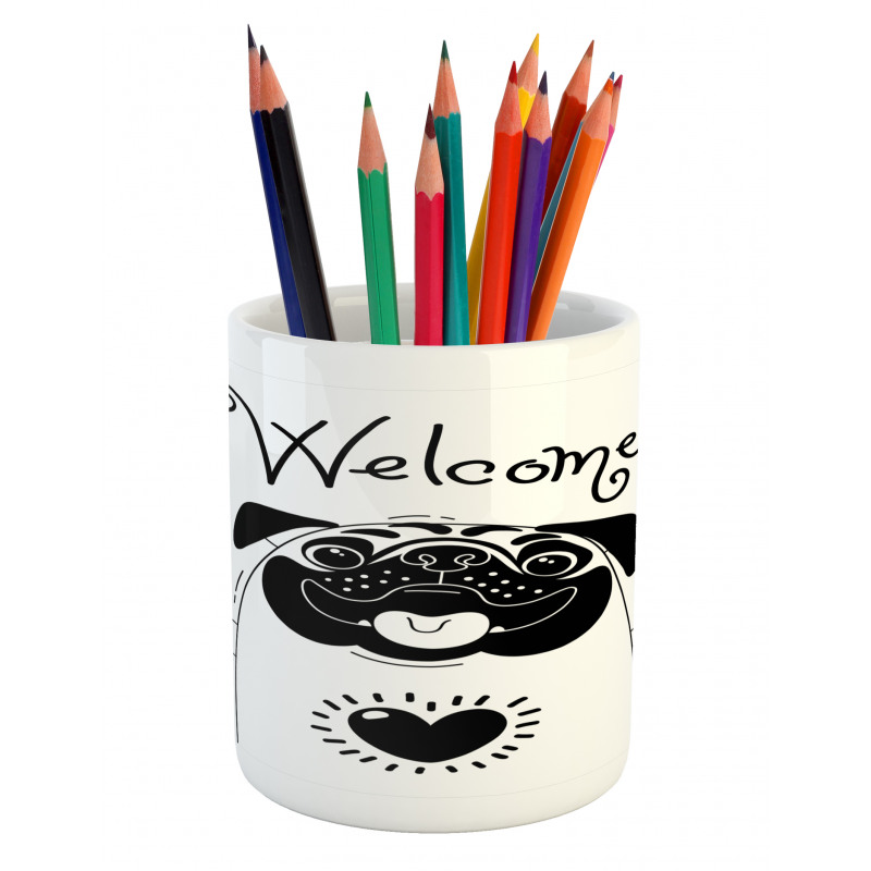 Black and White Dog Pencil Pen Holder