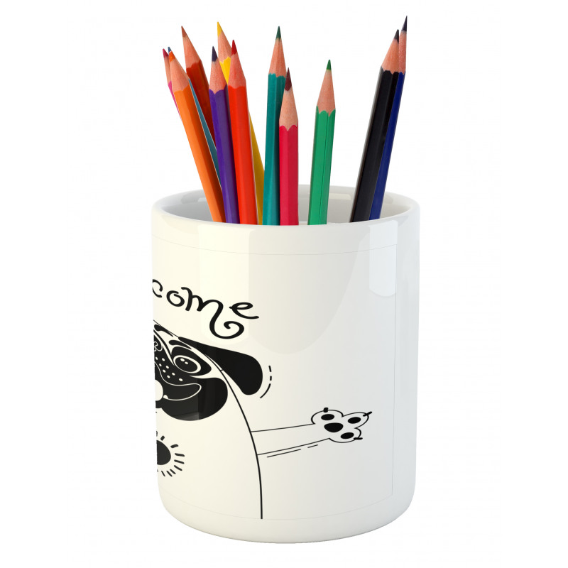 Black and White Dog Pencil Pen Holder