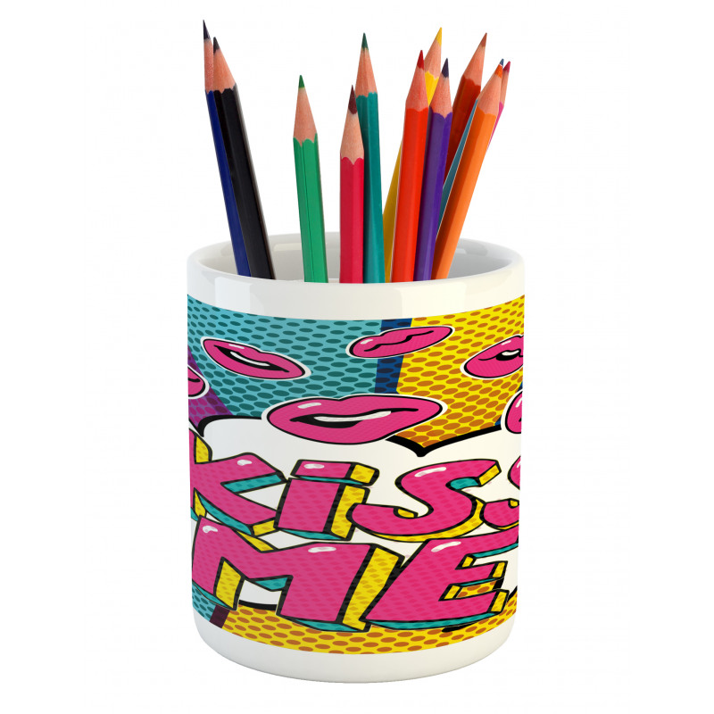 Word Bubble Pop Art Style Pencil Pen Holder