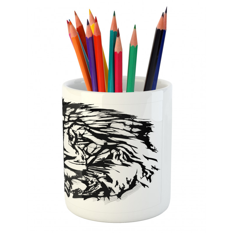 Savannah Wildlife Pattern Pencil Pen Holder