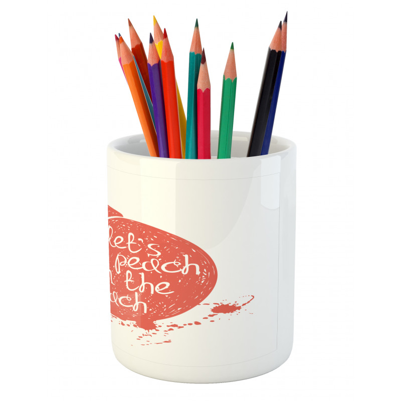 Soft Fruit Quirky Words Pencil Pen Holder